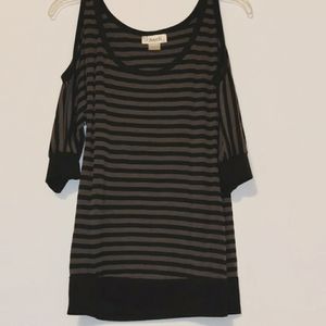 Black and grey blouse